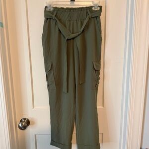 Joe Benbasset Sage Green Tie-Waist Pants